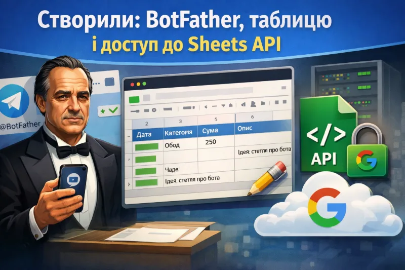 BotFather, таблиця і Sheets API
