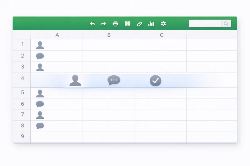 Новий рядок у Google Sheets з колонками ПІБ, Запит і Статус