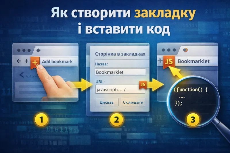 Як створити закладку з кодом